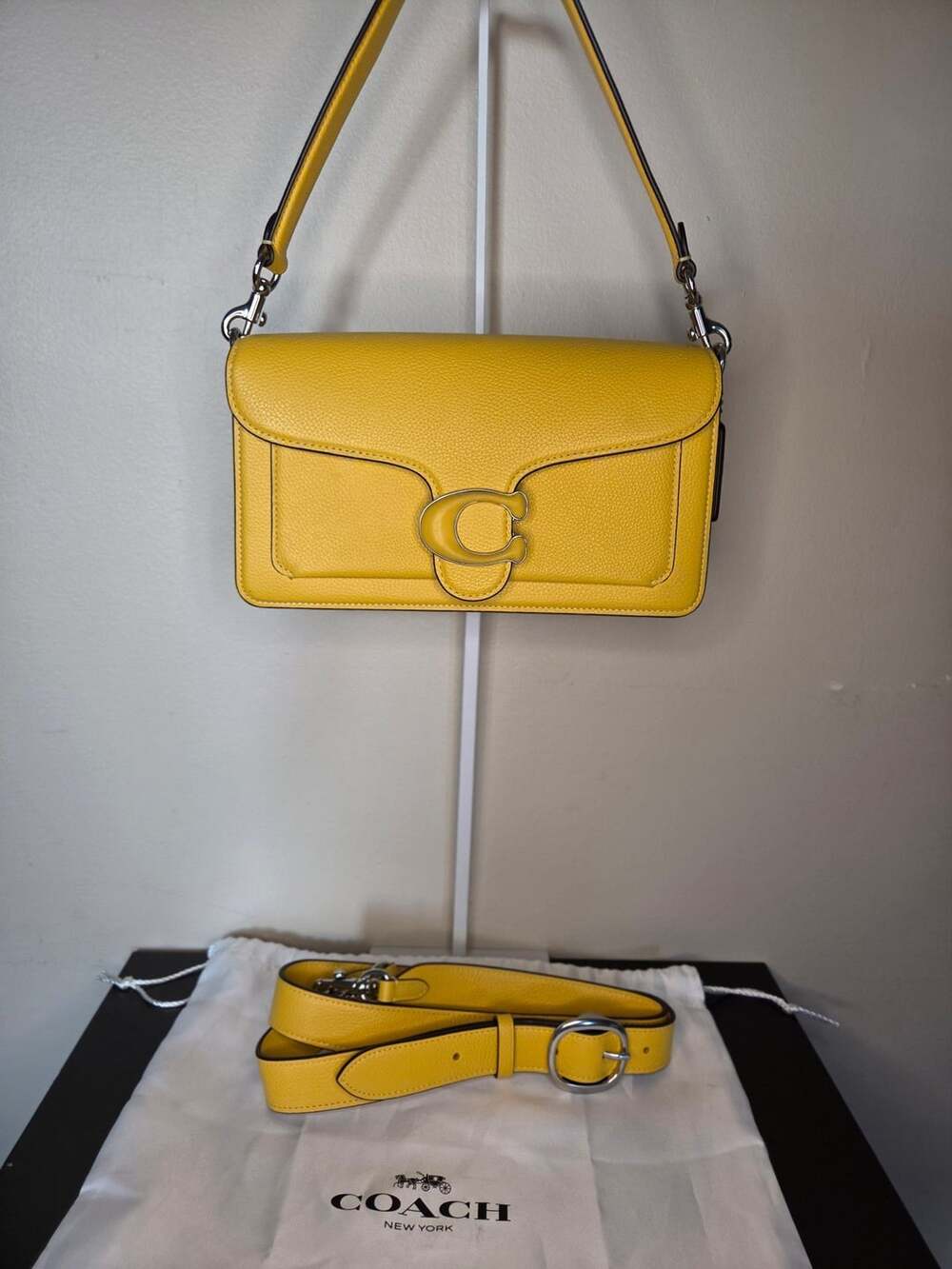 Coach Tabby Shoulder Bag 26 in Canary Yellow Pebbled Leather